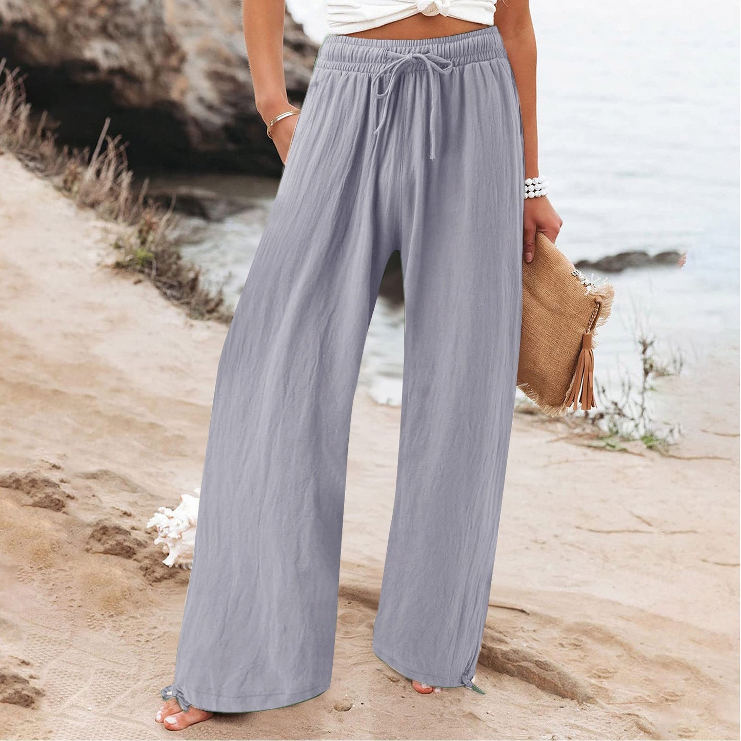 Loose Casual Plain Pants