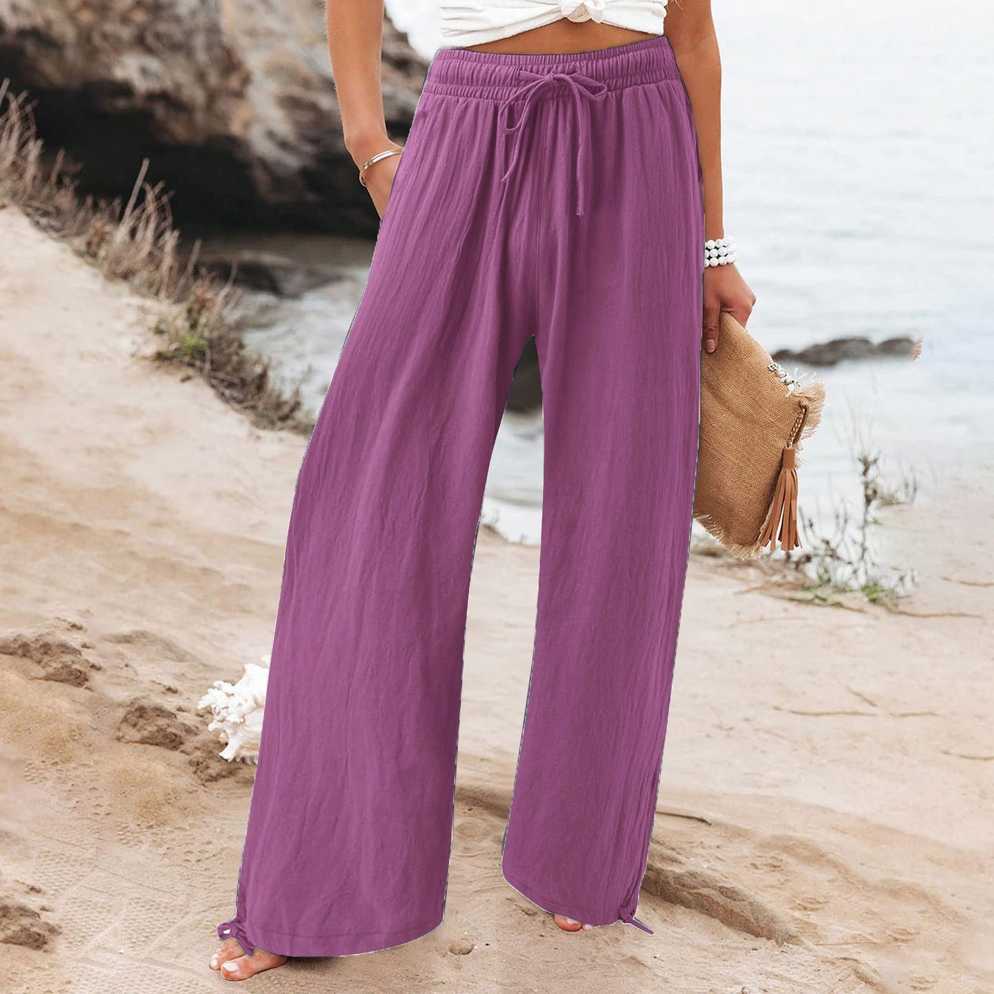 Loose Casual Plain Pants