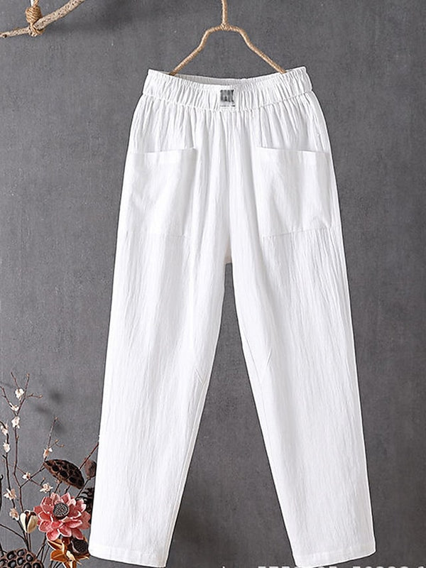 Women's ChinosCotton Linen / Cotton Blend Pants